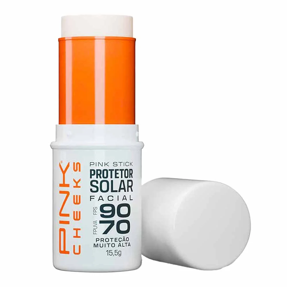 Protetor Solar Facial Com Cor Pink Stick FPS90 5km