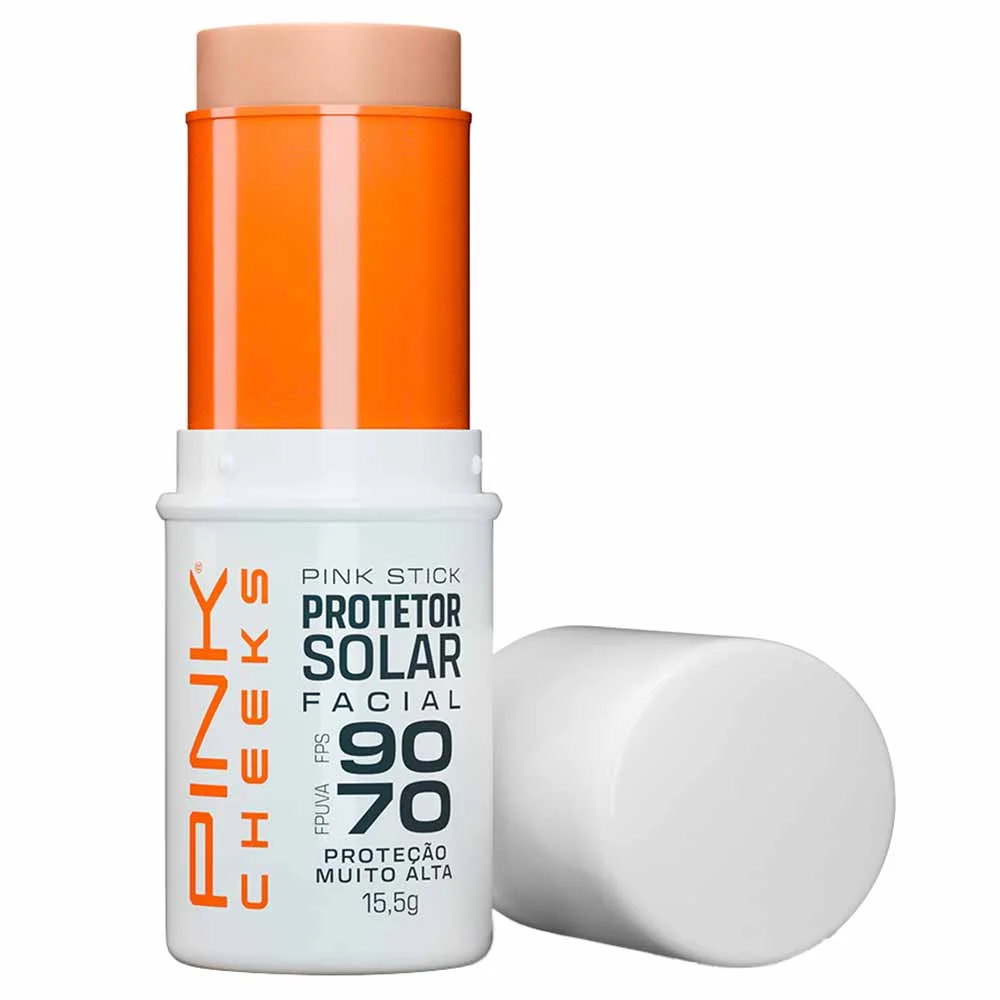 Protetor Solar Facial Com Cor Pink Stick FPS90 15km