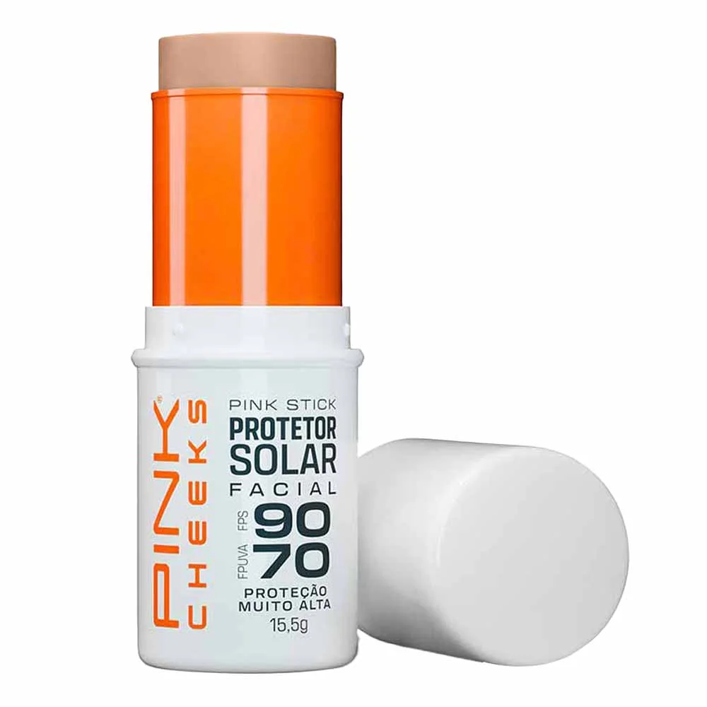 Protetor Solar Facial Com Cor Pink Stick FPS90 21km